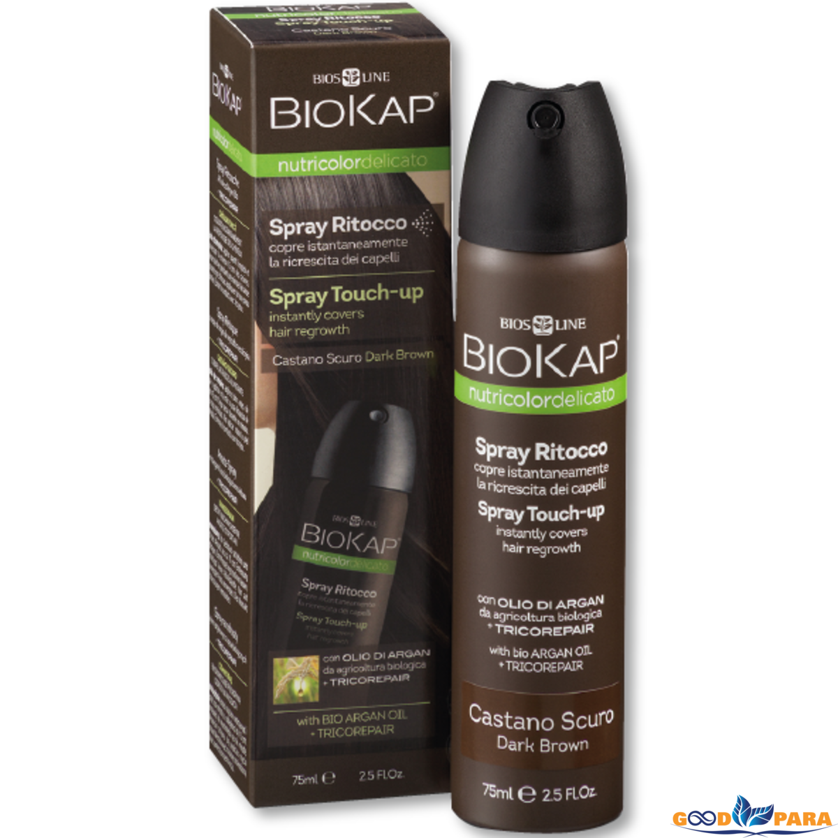 BP BIOKAP NUTRICOLOR DELICATO SPRAY RETOUCHE CHATIN FONCE 75ML